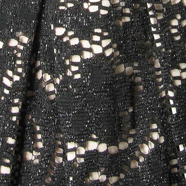 ストロベリーフィールズ9号(M)ラメストレッチレースパニエ付ワンピース