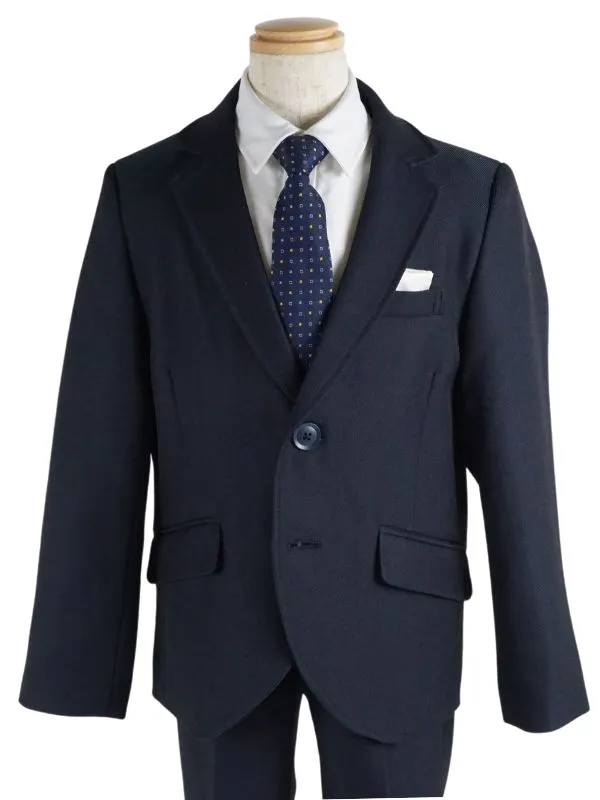 【男児スーツ120cm】7点セット二つ釦紺無地