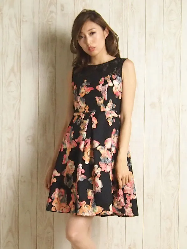 グレースコンチネンタル7号(S)テープ刺繍チュールワンピース16335231