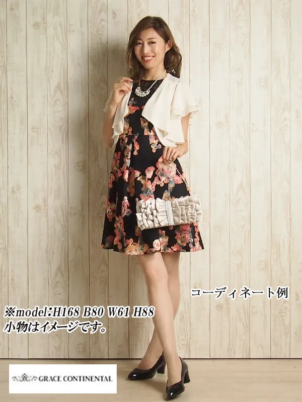グレースコンチネンタル7号(S)テープ刺繍チュールワンピース16335231