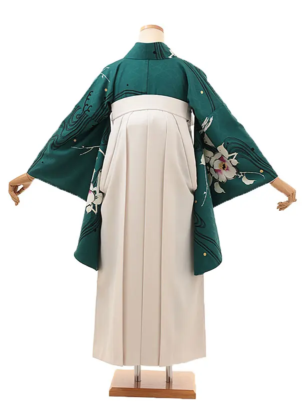 そしてゆめ グリーンに流水椿×アイボリー 0002／RENCAセレクション