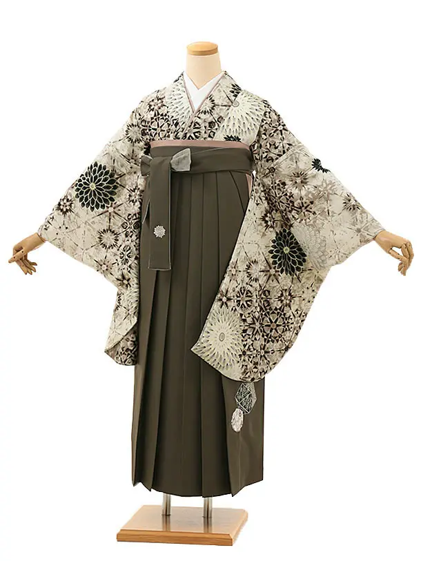 Japanstyleベージュ切子菊×チャコール0005／RENCAセレクション