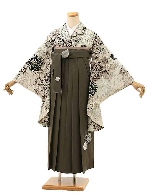 Japanstyleベージュ切子菊×チャコール0005／RENCAセレクション