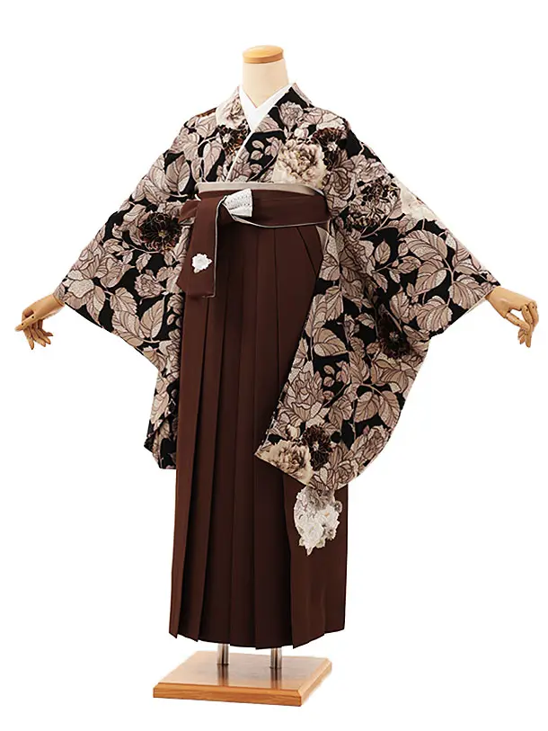 紅一点 黒に野バラ×ブラウン 0009／RENCAセレクション