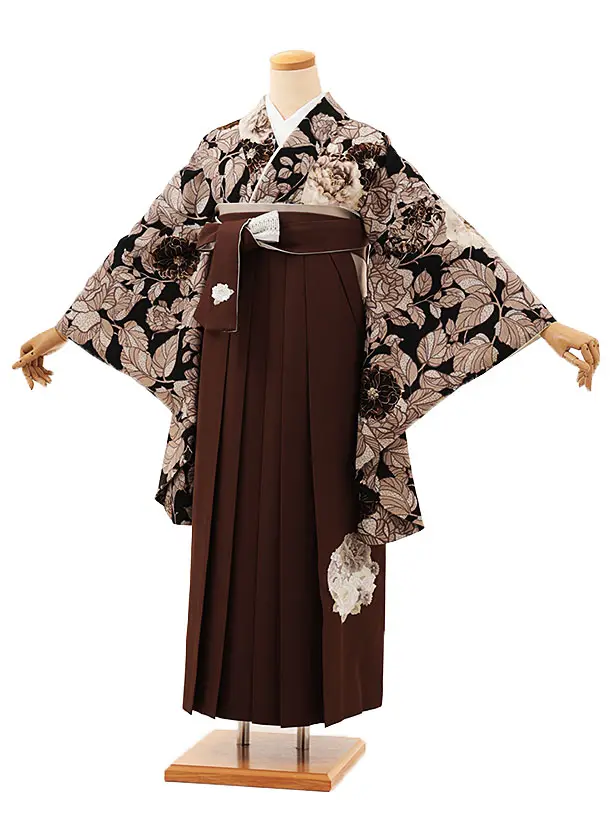 紅一点 黒に野バラ×ブラウン 0009／RENCAセレクション