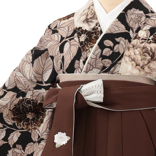 紅一点 黒に野バラ×ブラウン 0009／RENCAセレクション