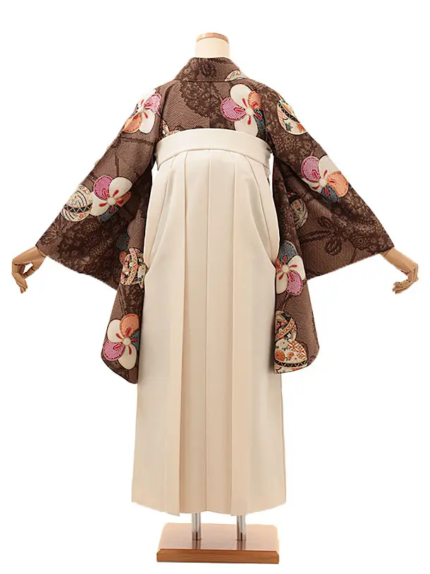 九重 ブラウンにまりとねじり梅×アイボリー 0014／RENCAセレクション