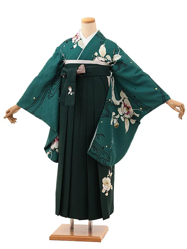 そしてゆめ グリーンに流水椿×緑 0017／RENCAセレクション