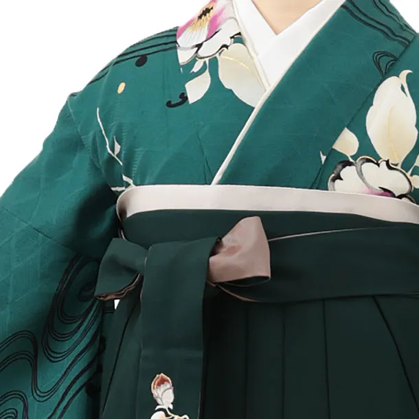 そしてゆめ グリーンに流水椿×緑 0017／RENCAセレクション