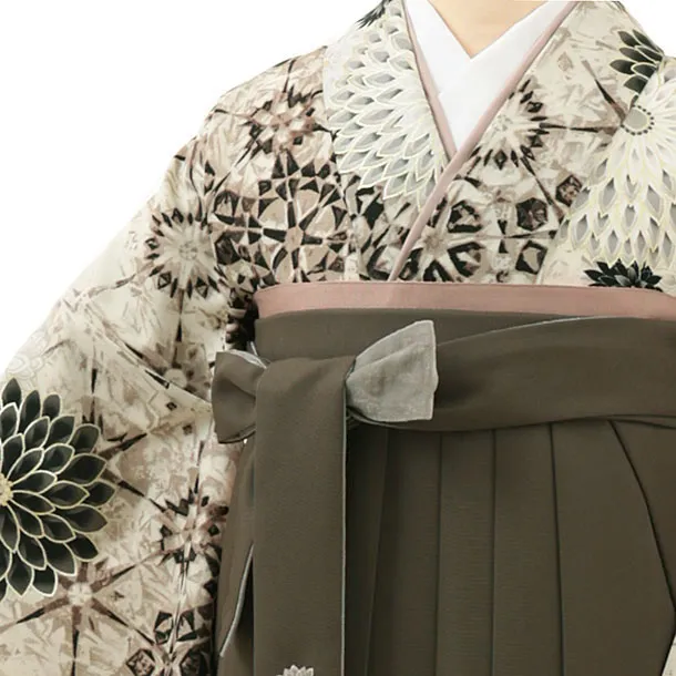 Japanstyleベージュ切子菊×チャコール0021／RENCAセレクション