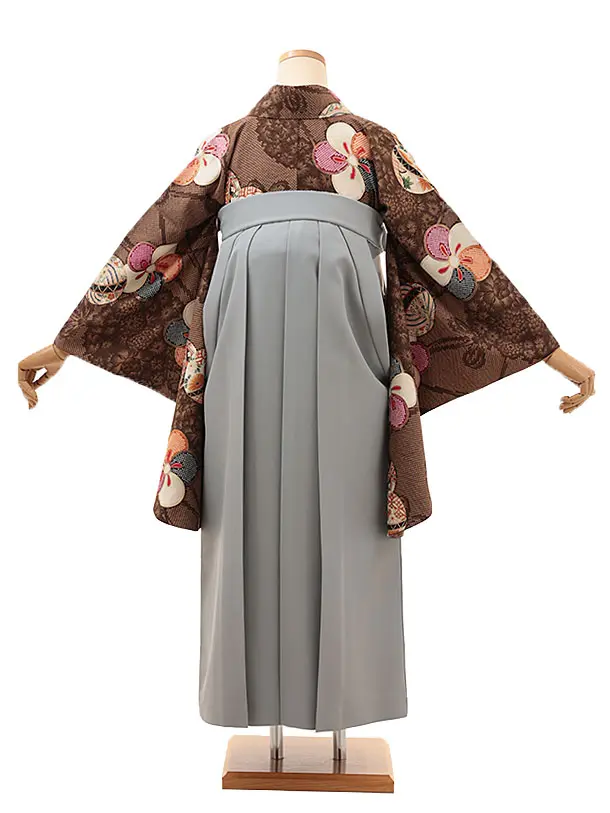 九重 ブラウンにまりとねじり梅×グレー 0029／RENCAセレクション