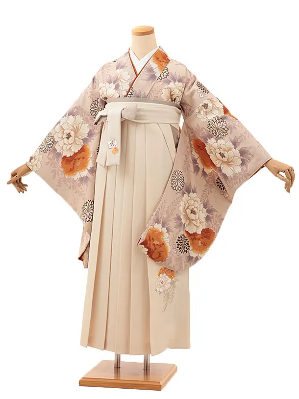 九重 ベージュに藤と牡丹×アイボリー 0031／RENCAセレクション