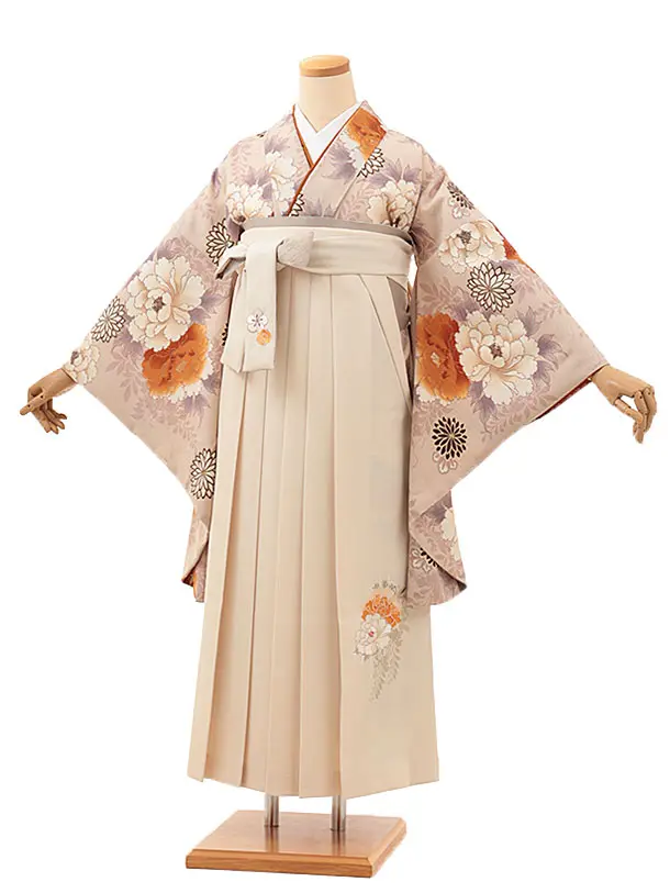 九重 ベージュに藤と牡丹×アイボリー 0031／RENCAセレクション