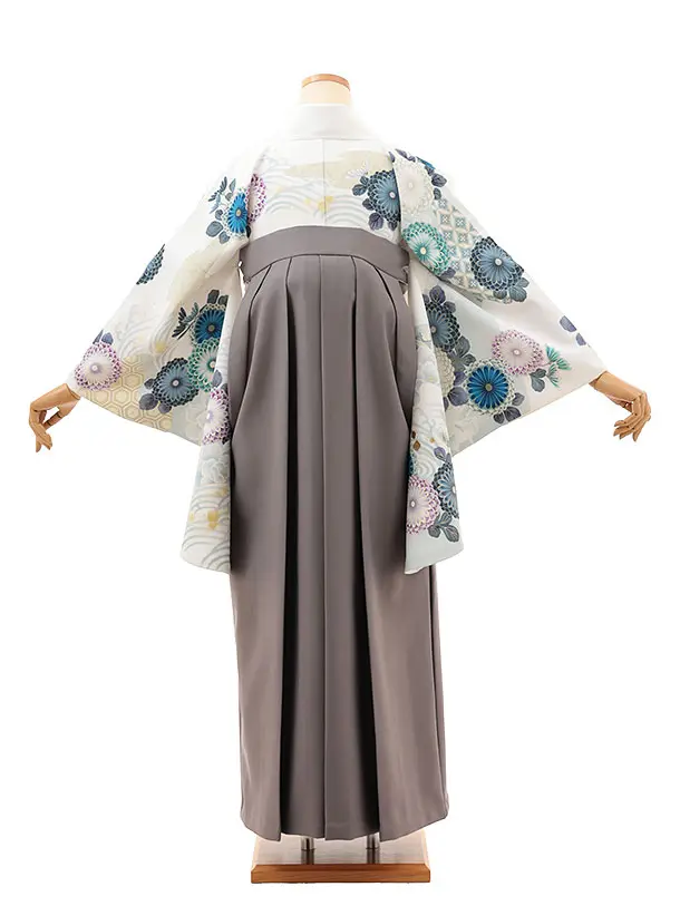 白地に青菊古典×グレー 0051/RENCAオリジナル