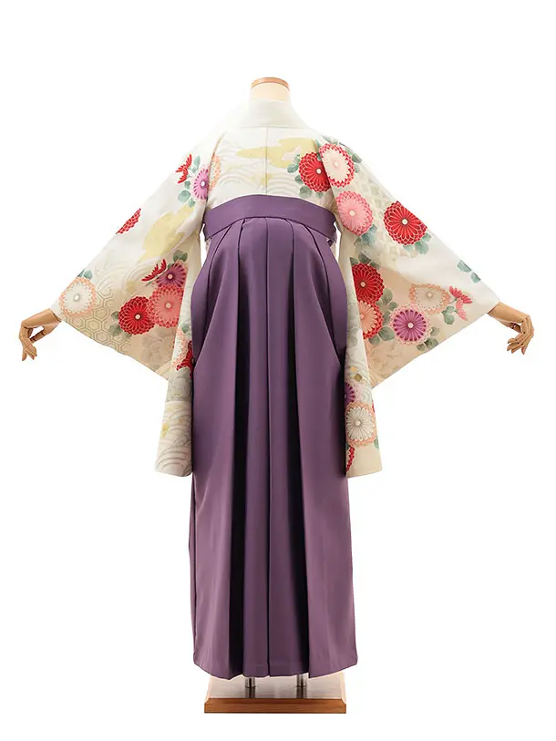 アイボリーに赤菊古典×紫 0054/RENCAオリジナル