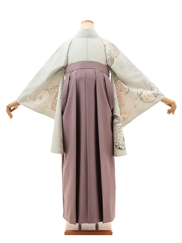 ひわグレーに丸紋花×薄アズキ0063/RENCAオリジナル