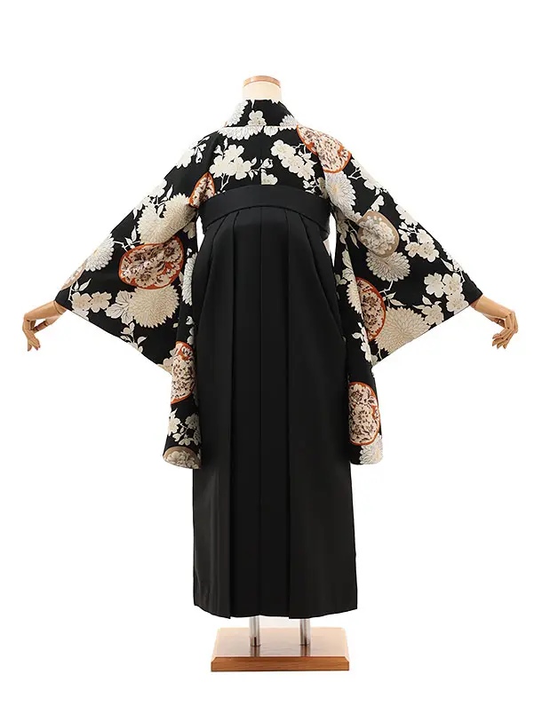 九重　黒地に菊と桜紋×黒 0075／RENCAセレクション