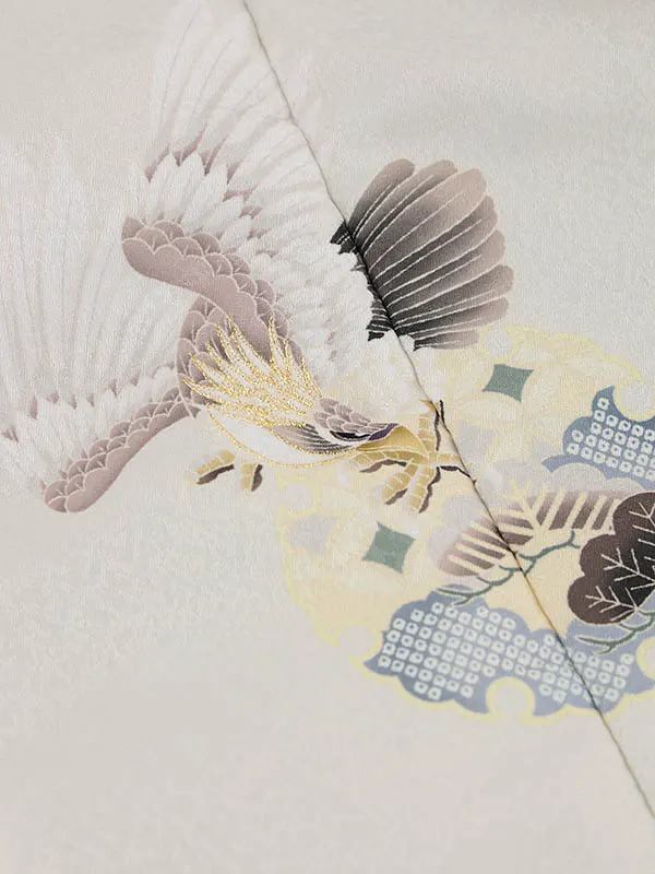 RENCA(2歳男児被布)2005オフホワイト 鷹x薄あずき 雪輪 鱗