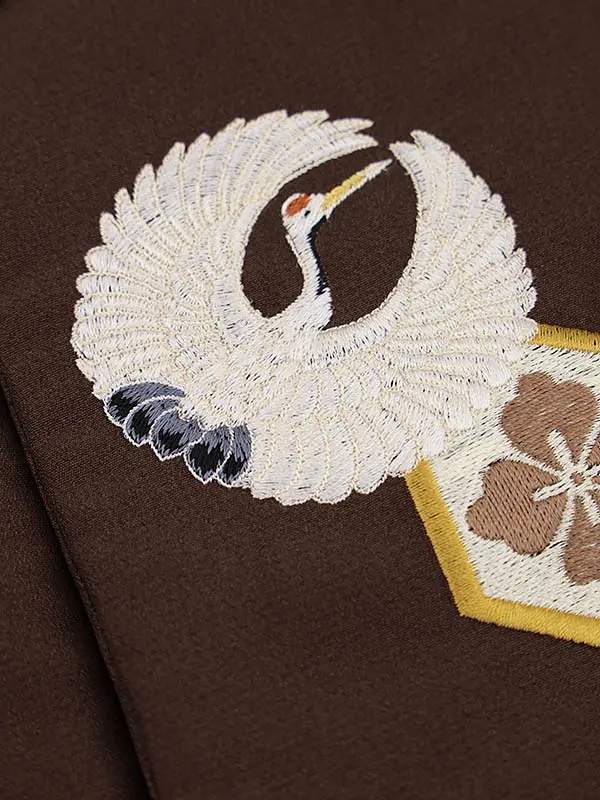 RENCA(3歳男児被布)3012ブラウンx生成ベージュ 松竹梅亀甲紋