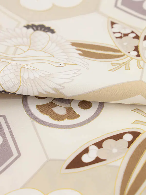 RENCA(3歳男児被布)3012ブラウンx生成ベージュ 松竹梅亀甲紋