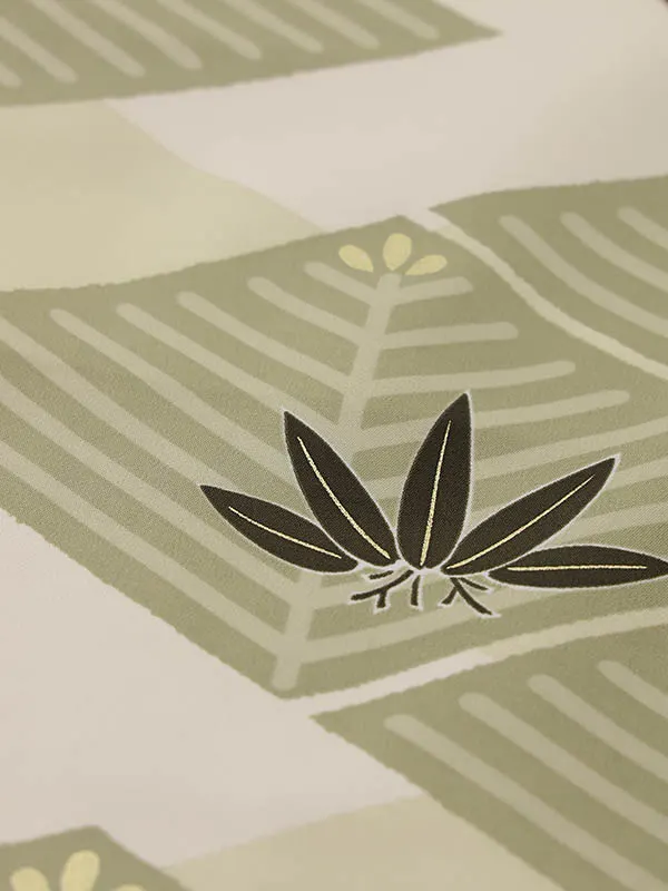 RENCA(3歳男児被布)3015緑xモスグレイ 菱文様に紋