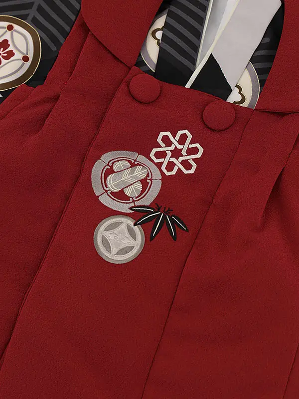 RENCA(3歳男児被布)3016エンジxグレー 菱文様に紋