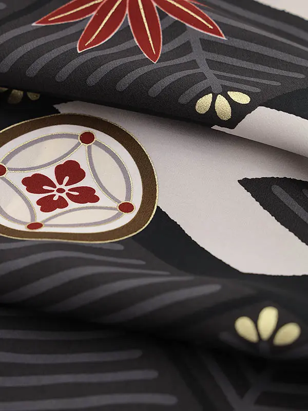 RENCA(3歳男児被布)3016エンジxグレー 菱文様に紋