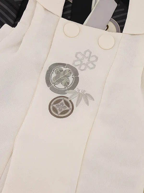 RENCA(3歳男児被布)3024ベージュxグレー 菱文様に紋