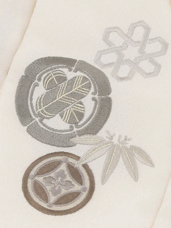 RENCA(3歳男児被布)3024ベージュxグレー 菱文様に紋