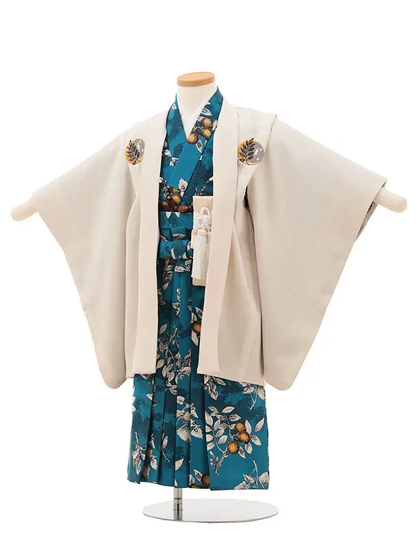 RENCA(3.4歳男児袴)かんたん七五三3030ベージュ×青柄袴