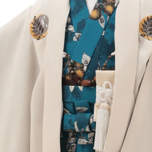 RENCA(3.4歳男児袴)かんたん七五三3030ベージュ×青柄袴