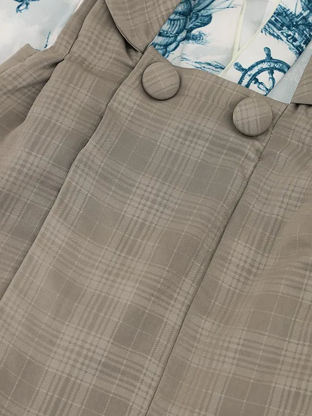 RENCAセレクション(3歳男児被布)3032サンドベージュ×アイボリー地帆船