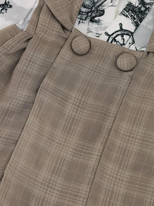 RENCAセレクション(3歳男児被布)3034サンドベージュ×アイボリー地 帆船