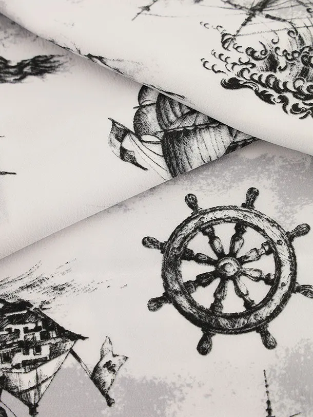 RENCAセレクション(3歳男児被布)3034サンドベージュ×アイボリー地 帆船