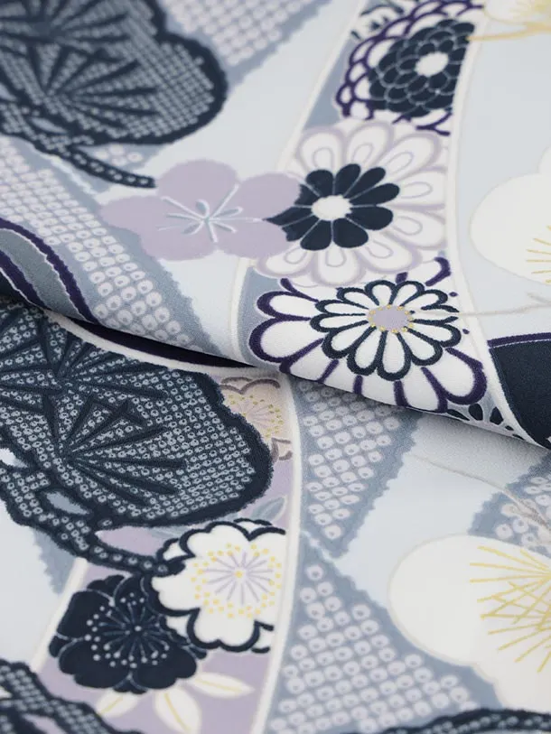 RENCA(3歳男児被布)3037 グレー×グレーのしに丸紋