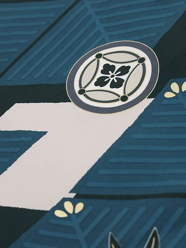 RENCA(5歳男袴)かんたん七五三5013 菱文様と変わり柄x紺袴