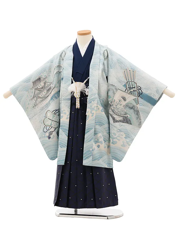 RENCAセレクションかんたん七五三5020ウスサックス　白鷹×紺袴