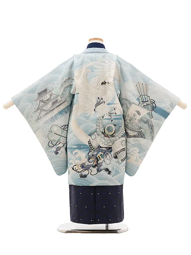 RENCAセレクションかんたん七五三5020ウスサックス　白鷹×紺袴