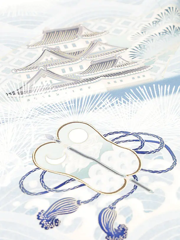 RENCAセレクションかんたん七五三5020ウスサックス　白鷹×紺袴