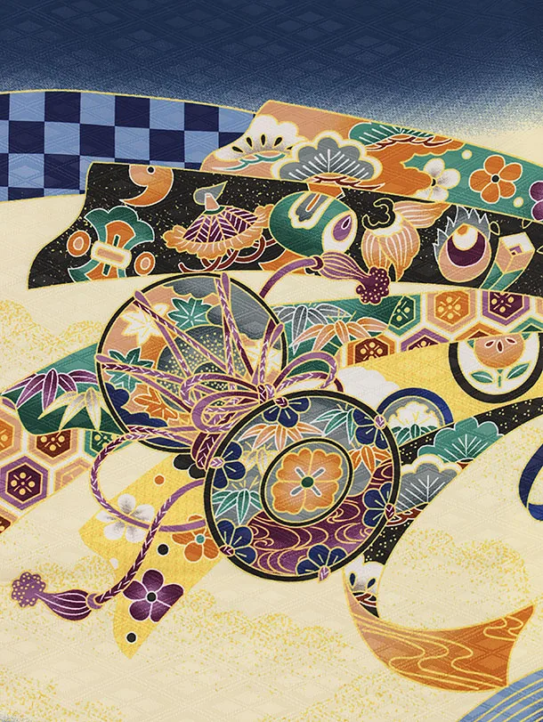 RENCAセレクション(5歳男袴)かんたん七五三5045紺鷹×黒縞袴