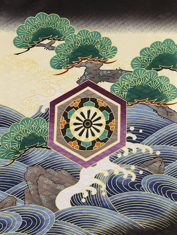 RENCAセレクション(5歳男袴)かんたん七五三5051黒鷹×黒縞袴