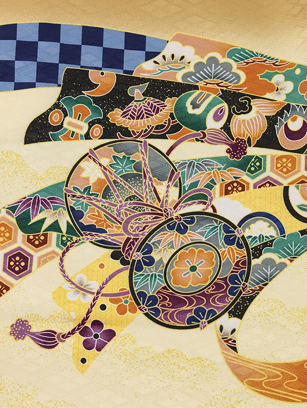 RENCAセレクション(5歳男袴)かんたん七五三5057金茶鷹×黒縞袴