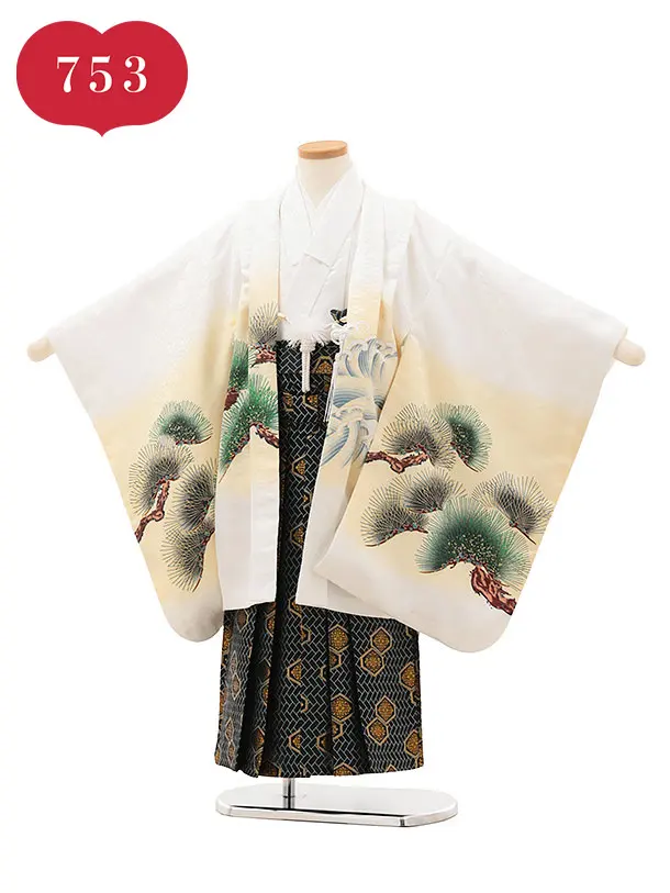 RENCAセレクション(5歳男袴)かんたん七五三5068白兜×紺紋袴