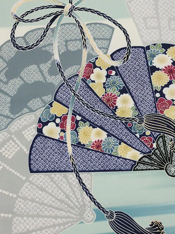 RENCA(5.6歳)5070 かんたん七五三 扇に兜×薄グレー袴