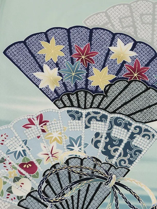 RENCA(5.6歳)5070 かんたん七五三 扇に兜×薄グレー袴