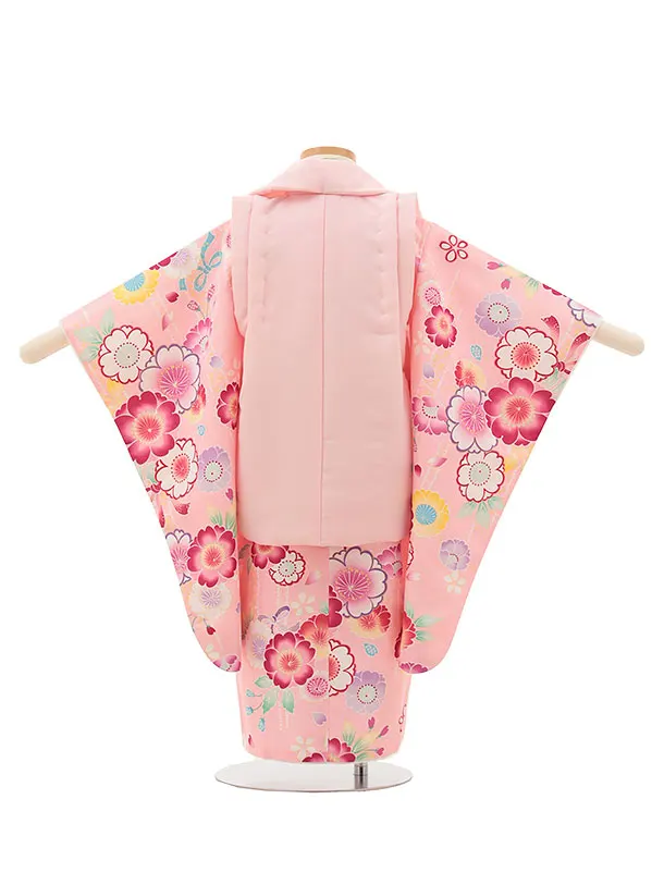 RENCAセレクション(3歳女児被布)3022ピンク×ピンク　桜柄