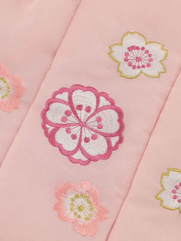 RENCAセレクション(3歳女児被布)3022ピンク×ピンク　桜柄