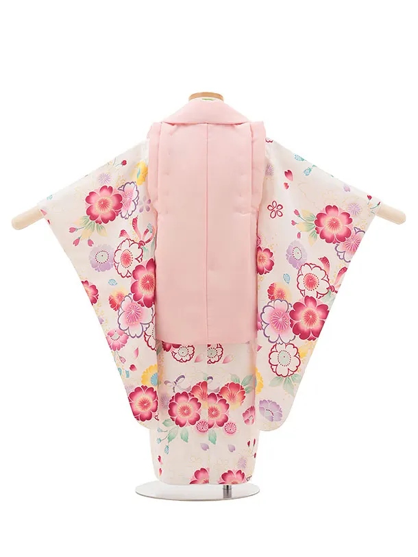 RENCAセレクション(3歳女児被布)3026ピンク×白　桜柄