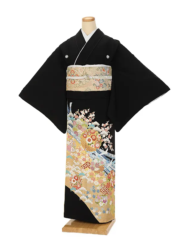 黒留袖レンタル2042 桂由美 寿祝四季の花