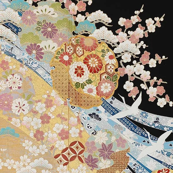 黒留袖レンタル2042 桂由美 寿祝四季の花